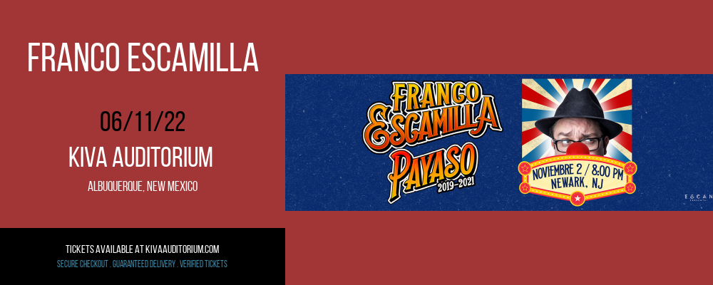 Franco Escamilla at Kiva Auditorium tickets Franco Escamilla at Kiva Auditorium